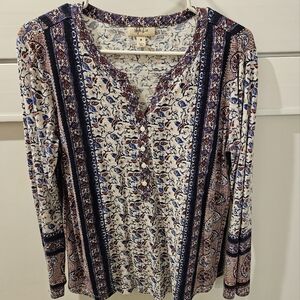 Cotton/modal blend boho blouse